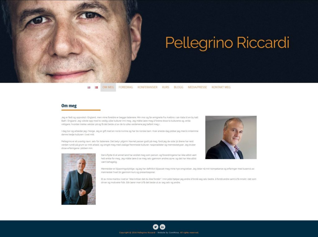 Nettside for Pellegrino Riccardi 1 - Marie Elena Mathisen